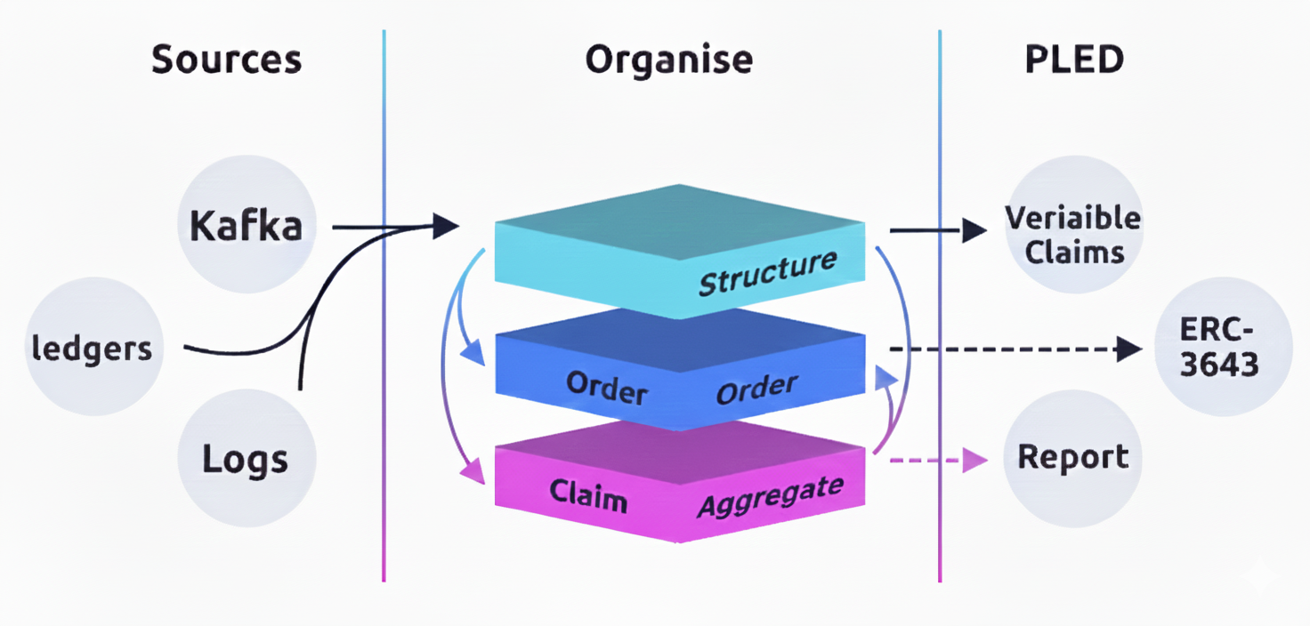PLED Architecture: Inputs -> Transform -> Outputs
